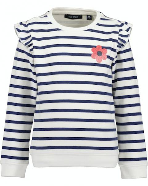 Sweater Blume blau gestreift 128